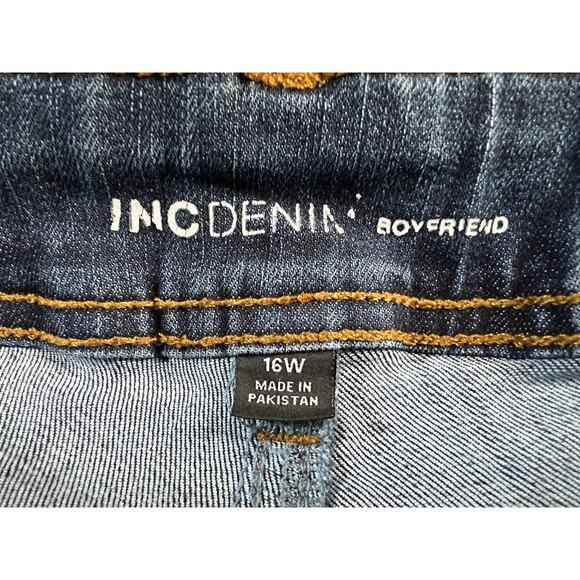 INC INTERNATIONAL CONCEPTS WOMENS 16W BOYFRIEND CROP STRETCH DENIM BLUEJEANS - Picture 3 of 10